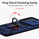 For Samsung Galaxy S22+ 5G Sliding Camshield Holder Phone Case(Blue)