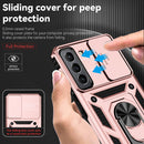 For Samsung Galaxy S22+ 5G Sliding Camshield Holder Phone Case(Rose Gold)