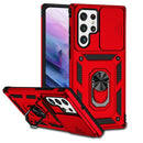 For Samsung Galaxy S22 Ultra 5G Sliding Camshield Holder Phone Case(Red)