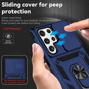 For Samsung Galaxy S22 Ultra 5G Sliding Camshield Holder Phone Case(Blue)