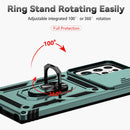 For Samsung Galaxy S22 Ultra 5G Sliding Camshield Holder Phone Case(Dark Green)
