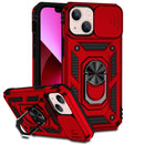 Sliding Camshield Holder Phone Case For iPhone 13 mini(Red)
