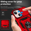 Sliding Camshield Holder Phone Case For iPhone 13 mini(Red)