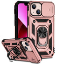 Sliding Camshield Holder Phone Case For iPhone 13(Rose Gold)