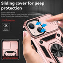 Sliding Camshield Holder Phone Case For iPhone 13(Rose Gold)