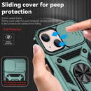 Sliding Camshield Holder Phone Case For iPhone 13(Dark Green)