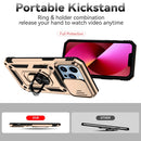 Sliding Camshield Holder Phone Case For iPhone 13 Pro(Gold)