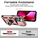 Sliding Camshield Holder Phone Case For iPhone 13 Pro(Rose Gold)