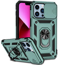 Sliding Camshield Holder Phone Case For iPhone 13 Pro(Dark Green)