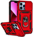 Sliding Camshield Holder Phone Case For iPhone 13 Pro Max(Red)