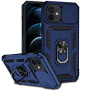 Sliding Camshield Holder Phone Case For iPhone 12 / 12 Pro(Blue)