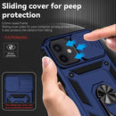 Sliding Camshield Holder Phone Case For iPhone 12 / 12 Pro(Blue)