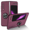 For Samsung Galaxy Fold Armor Ring Holder Phone Case(Wine Red)