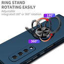 For Samsung Galaxy Fold Armor Ring Holder Phone Case(Dark Blue)