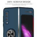 For Samsung Galaxy Fold Armor Ring Holder Phone Case(Dark Blue)