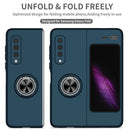 For Samsung Galaxy Fold Armor Ring Holder Phone Case(Dark Blue)