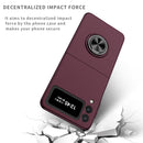 For Samsung Galaxy Z Flip3 5G Armor Ring Holder Phone Case(Wine Red)