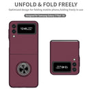 For Samsung Galaxy Z Flip3 5G Armor Ring Holder Phone Case(Wine Red)