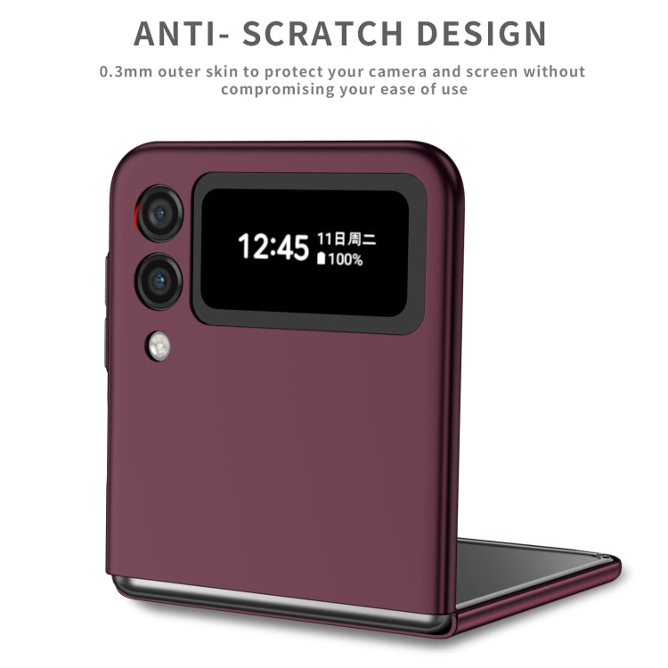 For Samsung Galaxy Z Flip3 5G Armor Ring Holder Phone Case(Wine Red)