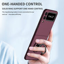 For Samsung Galaxy Z Flip3 5G Armor Ring Holder Phone Case(Wine Red)