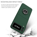 For Samsung Galaxy Z Flip3 5G Armor Ring Holder Phone Case(Dark Green)
