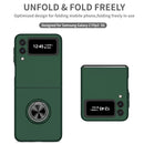 For Samsung Galaxy Z Flip3 5G Armor Ring Holder Phone Case(Dark Green)