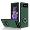 For Samsung Galaxy Z Flip3 5G Armor Ring Holder Phone Case(Dark Green)