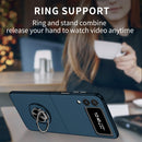 For Samsung Galaxy Z Flip3 5G Armor Ring Holder Phone Case(Dark Blue)