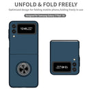 For Samsung Galaxy Z Flip3 5G Armor Ring Holder Phone Case(Dark Blue)