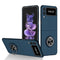 For Samsung Galaxy Z Flip3 5G Armor Ring Holder Phone Case(Dark Blue)