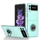 For Samsung Galaxy Z Flip3 5G Armor Ring Holder Phone Case(Sky Blue)