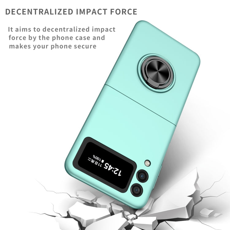 For Samsung Galaxy Z Flip3 5G Armor Ring Holder Phone Case(Sky Blue)