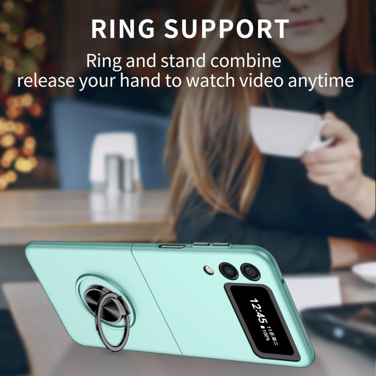For Samsung Galaxy Z Flip3 5G Armor Ring Holder Phone Case(Sky Blue)
