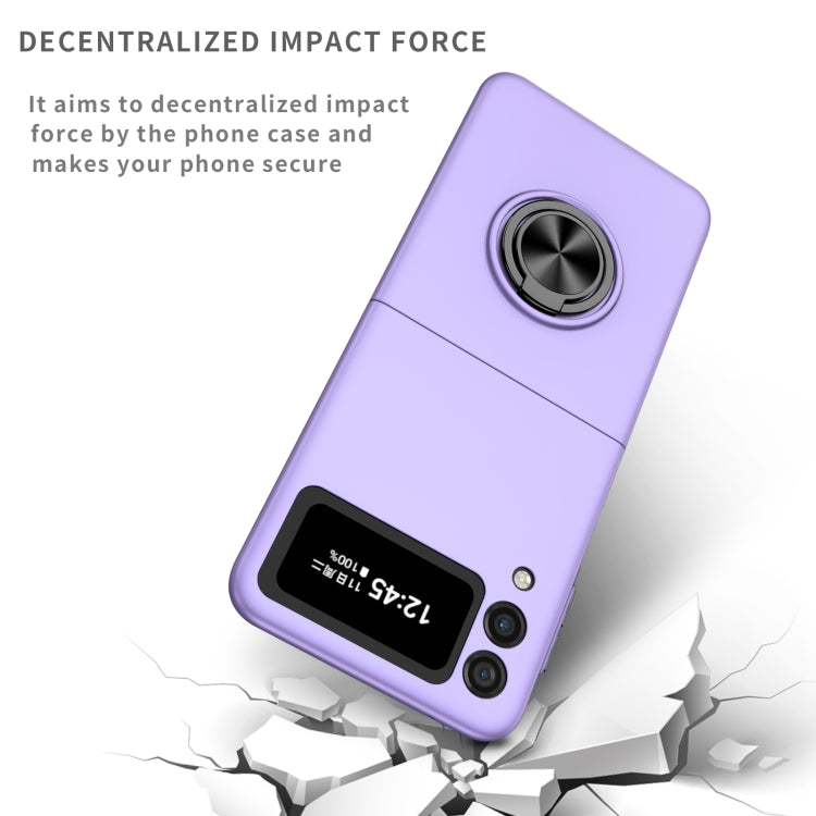 For Samsung Galaxy Z Flip3 5G Armor Ring Holder Phone Case(Purple)