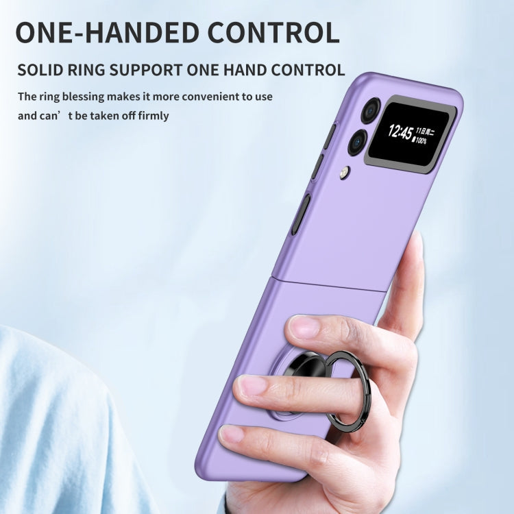 For Samsung Galaxy Z Flip3 5G Armor Ring Holder Phone Case(Purple)