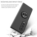 For Samsung Galaxy Z Fold3 5G Armor Ring Holder Phone Case(Black)