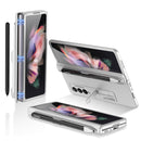 For Samsung Galaxy Z Fold3 5G GKK Magnetic Full Coverage Phone Flip Case with Pen Slot(Silver)