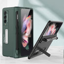 For Samsung Galaxy Z Fold3 5G GKK Magnetic Full Coverage Phone Flip Case with Pen Slot(Silver)