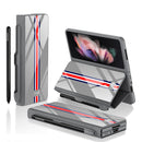 For Samsung Galaxy Z Fold3 5G GKK Flip Tempered Glass Phone Case with Pen Slot(Exclusive Grey)