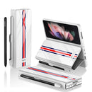 For Samsung Galaxy Z Fold3 5G GKK Flip Tempered Glass Phone Case with Pen Slot(Exclusive White)