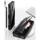 For Samsung Galaxy Z Fold3 5G GKK Flip Tempered Glass Phone Case with Pen Slot(Silver)