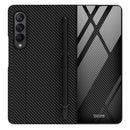 For Samsung Galaxy Z Fold3 5G GKK Flip Tempered Glass Phone Case with Pen Slot(Silver)