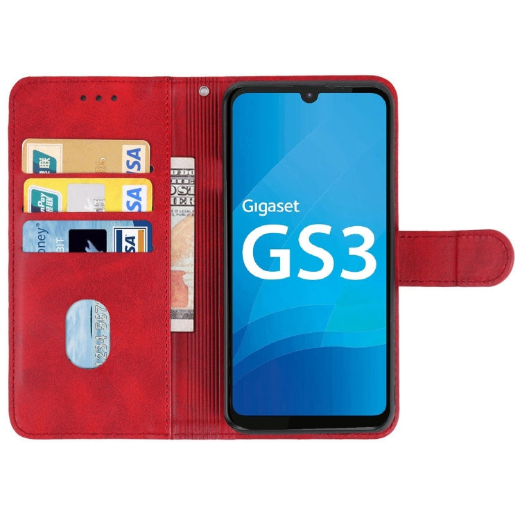 Leather Phone Case For Gigaset GS3(Red)