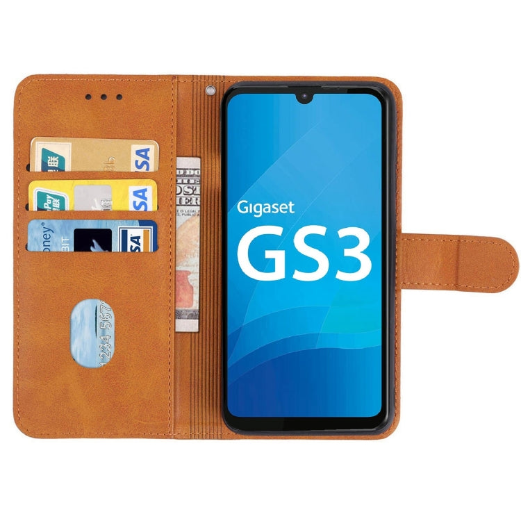Leather Phone Case For Gigaset GS3(Brown)