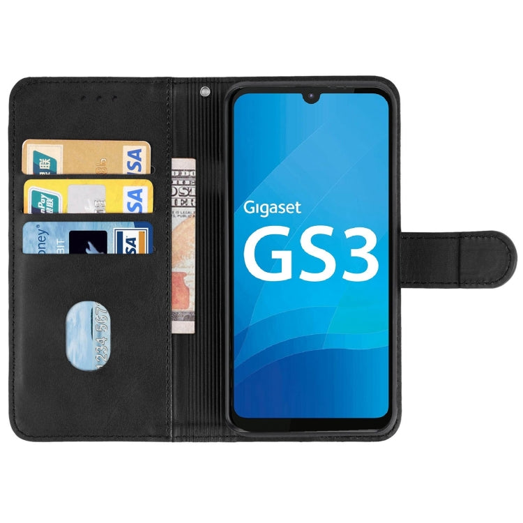 Leather Phone Case For Gigaset GS3(Black)