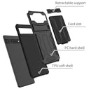 For Google Pixel 6a Armor Card PC + TPU Phone Case(Black)