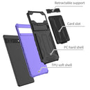 For Google Pixel 6a Armor Card PC + TPU Phone Case(Purple)