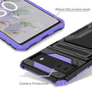 For Google Pixel 6a Armor Card PC + TPU Phone Case(Purple)