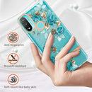 For Motorola Moto E20 / E30 / E40 Flowers and Plants Series IMD TPU Phone Case(Blue Rose)