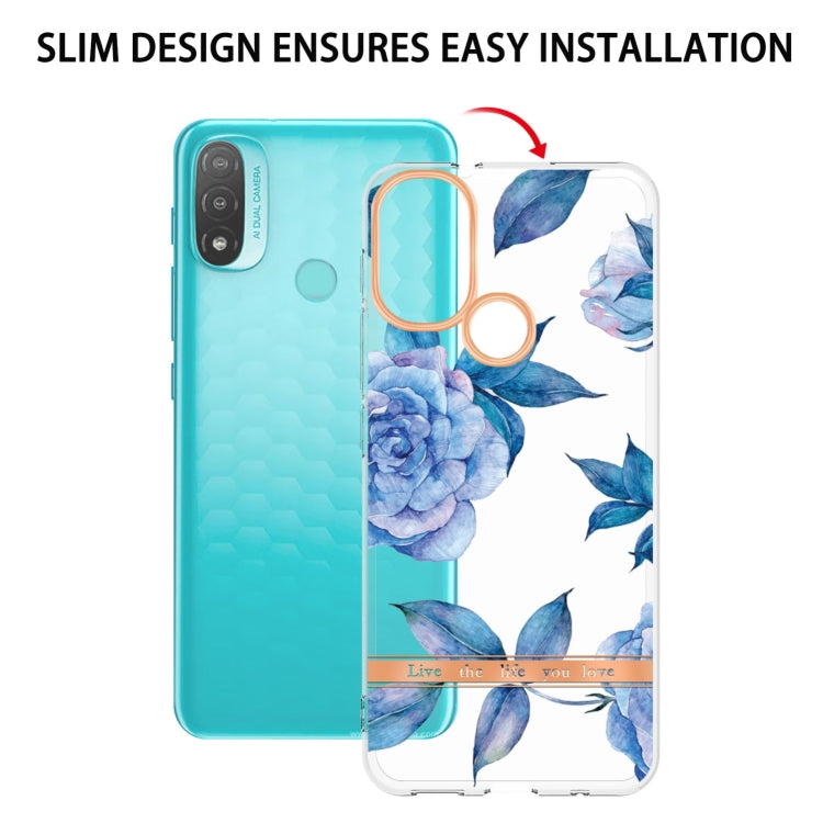 For Motorola Moto E20 / E30 / E40 Flowers and Plants Series IMD TPU Phone Case(Orchid Peony)